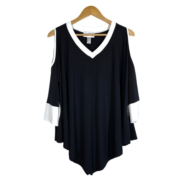 Joseph Ribkoff Cold Shoulder Slinky Tunic with Pockets 4 - Picture 2 of 9